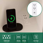 Mobile TV angolare bianco con presa di corrente e contenitore, per TV fino a 55"