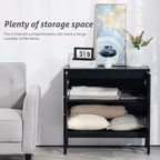 Madia a 2 ante in Rattan Nero/Marrone con gambe regolabili, montaggio in 1 persona