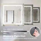Specchio da bagno a parete con LED, senza cornice, dimmerabile, color argento, singolo