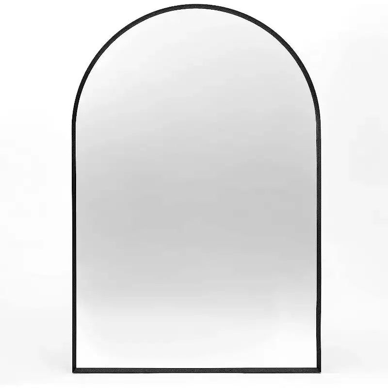 Specchio da parete ad arco in metallo nero, singolo, 50x75 cm