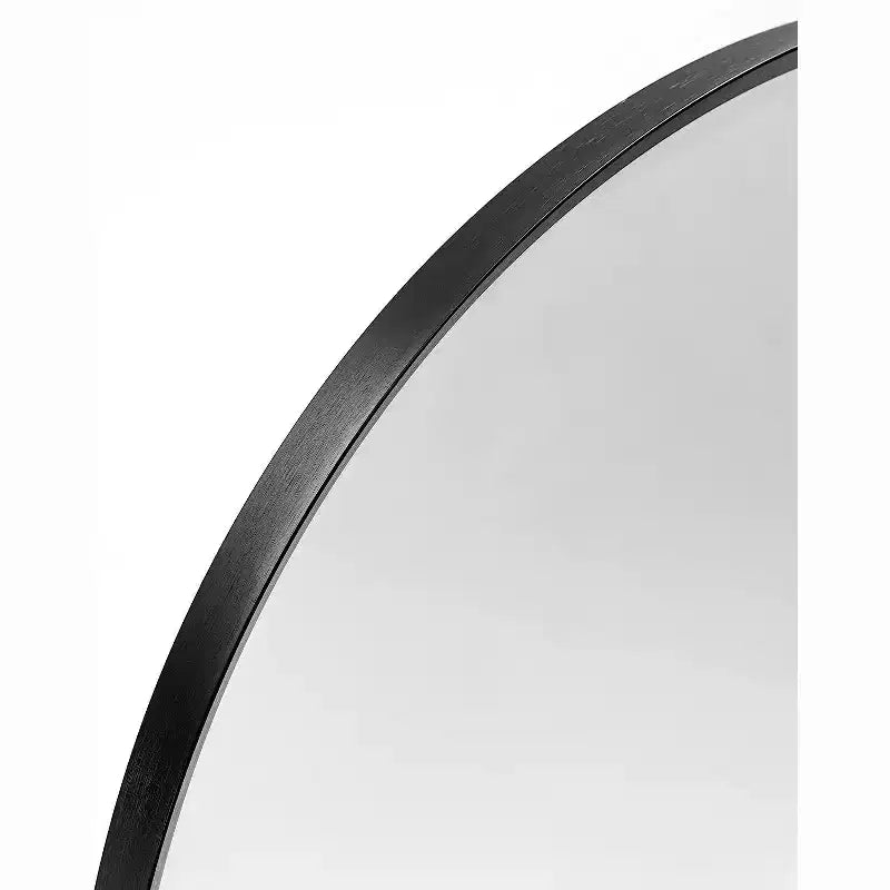 Specchio da parete ad arco in metallo nero, singolo, 50x75 cm