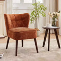 Acekool Modern Armless Chair - Plush Velvet Upholstery with Wooden Legs (Multiple Colors)