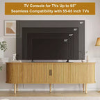 Mobile TV scanalato in noce con anta scorrevole, adatto a TV fino a 80", 1-2 persone