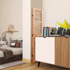 Divisorio a 4 pannelli pieghevole, colore legno naturale, monofacciale, uso individuale