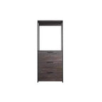 HomeStock 77.7 in.H x 31.5 in.W Black Wood Composite Closet System for Universal Storage with Storage Bins