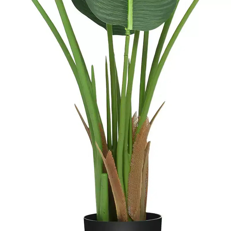 Pianta Uccello del Paradiso Artificiale Verde, Singola, 120 cm Finto Albero Tropicale con Vaso