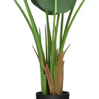 Pianta Uccello del Paradiso Artificiale Verde, Singola, 120 cm Finto Albero Tropicale con Vaso