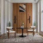 Sedia da pranzo imbottita in lino beige, set da 2