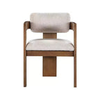 Sedia da pranzo imbottita in lino beige, set da 2