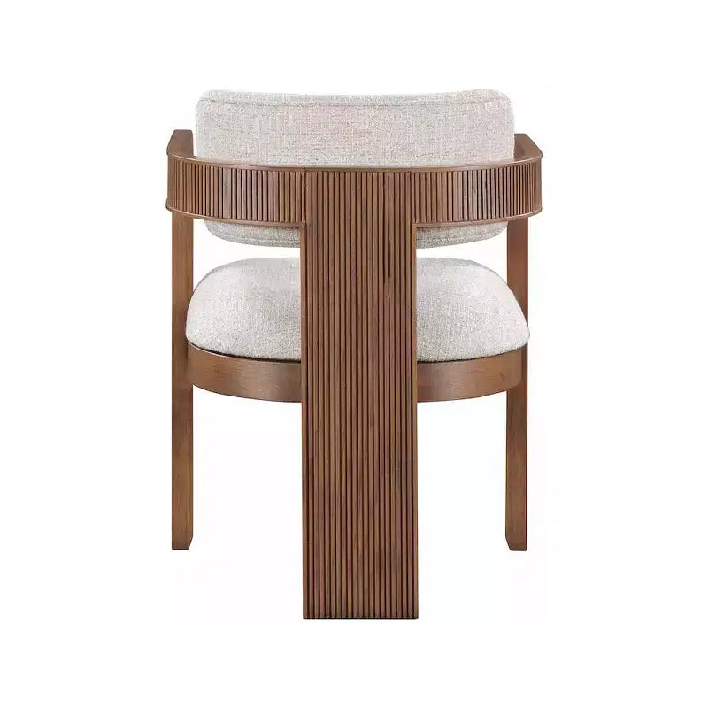 Sedia da pranzo imbottita in lino beige, set da 2