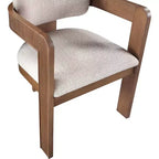 Sedia da pranzo imbottita in lino beige, set da 2