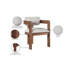 Sedia da pranzo imbottita in lino beige, set da 2