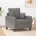 Poltrona in Tessuto Grigio Scuro, Imbottita, 1 Posto