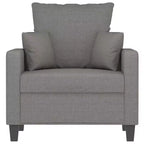 Poltrona in Tessuto Grigio Scuro, Imbottita, 1 Posto