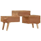 Mobile TV in legno massello di acacia marrone miele con cassetti, adatto per TV fino a 36"