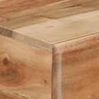 Mobile TV in legno massello di acacia marrone miele con cassetti, adatto per TV fino a 36"