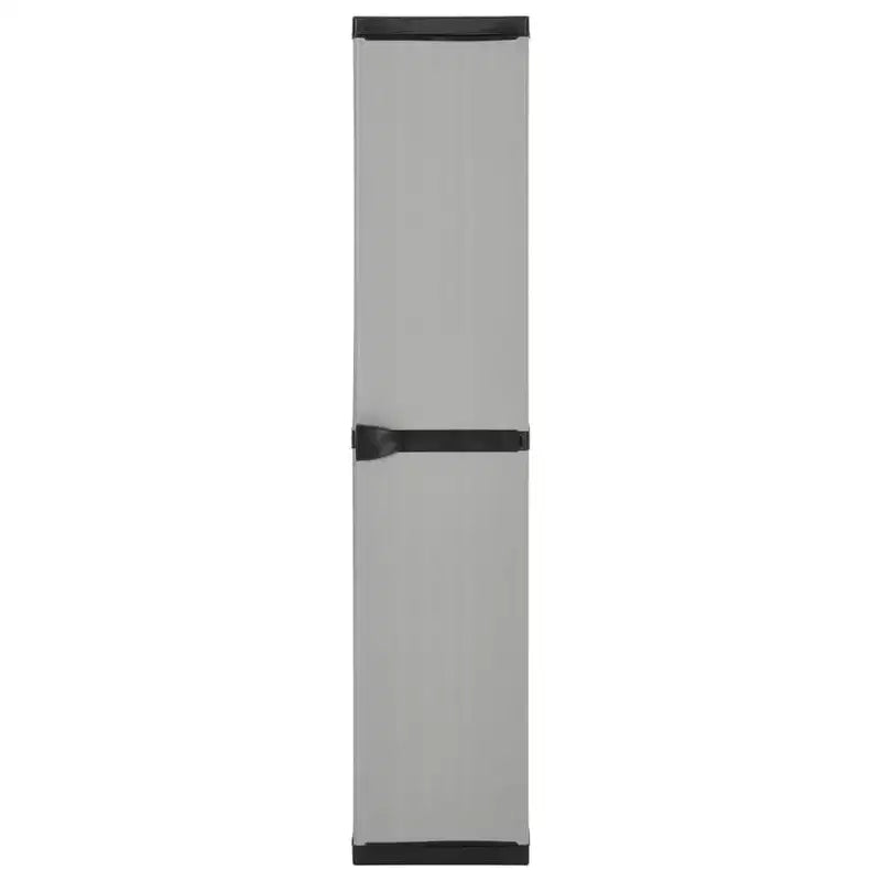 vidaXL Durable PVC and PP Garden Storage Cabinet with Three Shelves for Organized Storage in Patio, Balcony, or Garage - Gray & Black