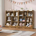 Mobile Contenitore Giocattoli per Bambini a 3 Livelli con Cesti Inclinati, Grigio / Bianco / Colore Retrò, per 1 Bambino