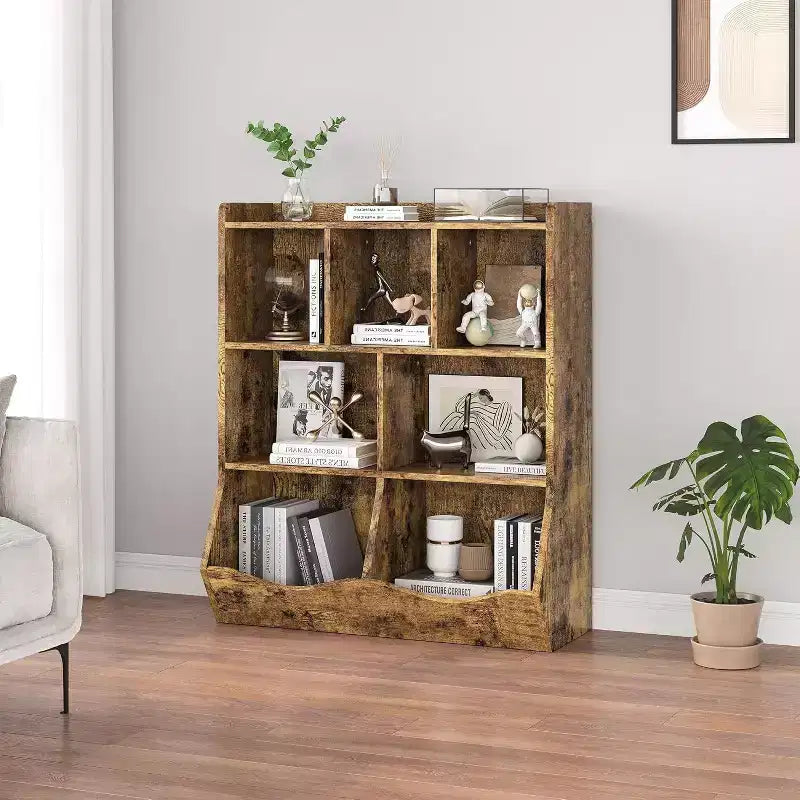 Mobile Contenitore Giocattoli per Bambini a 3 Livelli con Cesti Inclinati, Grigio / Bianco / Colore Retrò, per 1 Bambino