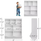 Mobile Contenitore Giocattoli per Bambini a 3 Livelli con Cesti Inclinati, Grigio / Bianco / Colore Retrò, per 1 Bambino