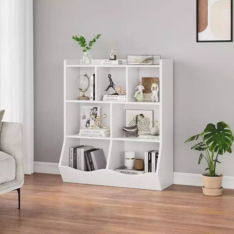 Mobile Contenitore Giocattoli per Bambini a 3 Livelli con Cesti Inclinati, Grigio / Bianco / Colore Retrò, per 1 Bambino