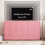Comò Rosa a 9 Cassetti con Presa di Corrente e Porte USB, Cassettiera Moderna per 1 Adulto