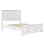 Letto a pannelli tradizionale in legno di pino Marrone/Bianco, Queen/King, per 2 persone