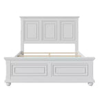 Letto a pannelli tradizionale in legno di pino Marrone/Bianco, Queen/King, per 2 persone