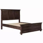 Letto a pannelli tradizionale in legno di pino Marrone/Bianco, Queen/King, per 2 persone