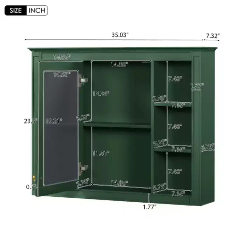 Pensile specchiera a muro con vani a giorno, per uno, in stile moderno - Nero/Blu/Grigio/Verde/Bianco