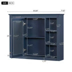 Pensile specchiera a muro con vani a giorno, per uno, in stile moderno - Nero/Blu/Grigio/Verde/Bianco