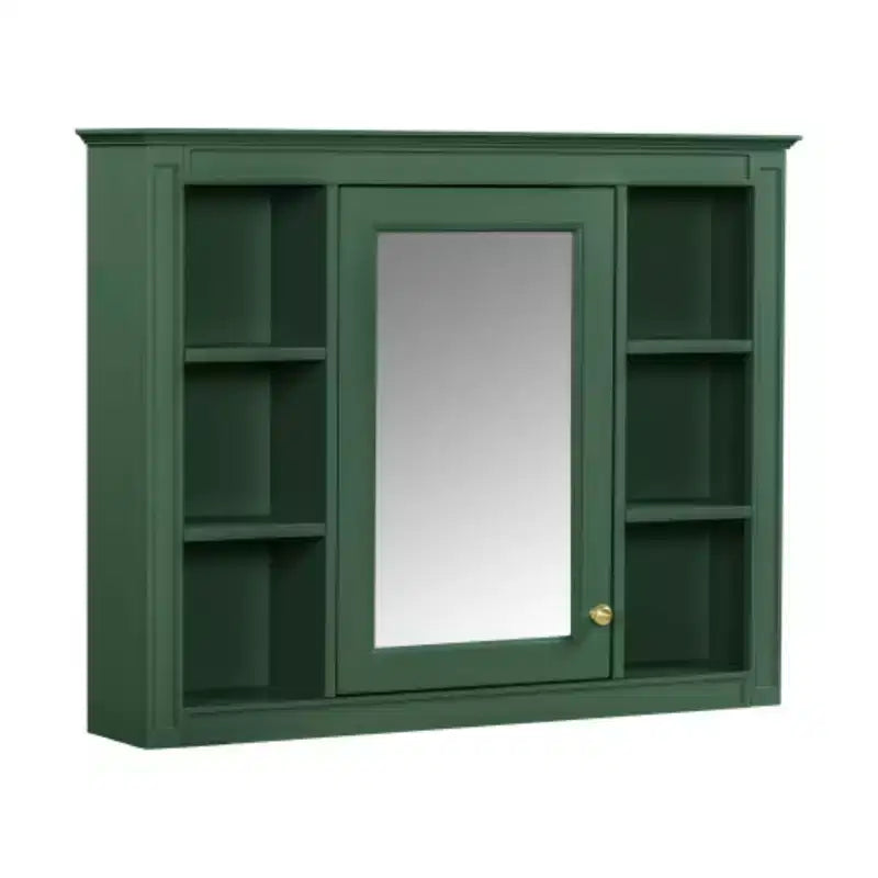 Pensile specchiera a muro con vani a giorno, per uno, in stile moderno - Nero/Blu/Grigio/Verde/Bianco