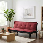 MAYEERTY 62.99 Faux Suede Convertible Futon Sofa Bed, 5-Position Adjustable Backrest Twin Sleeper Couch