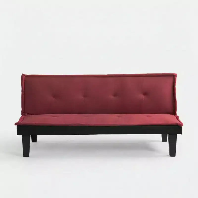 Divano letto futon convertibile in finto camoscio grigio, regolabile in 5 posizioni, 2 posti
