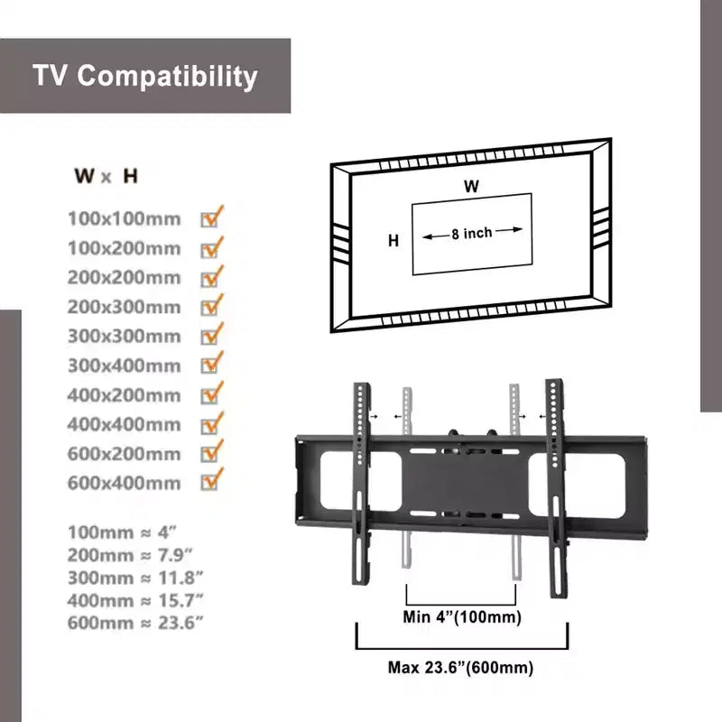 Supporto TV girevole nero con ripiani in vetro temperato, adatto per TV da 32-65"