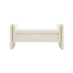 Panca Contenitore Imbottita Color Crema con Braccioli, 1 Posto