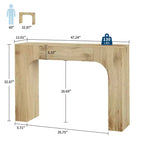 Consolle da ingresso in legno sottile Michat Cracked, colore marrone con anelli annuali, tavolo da divano, 119 cm e 160 cm, assemblaggio da 1 persona
