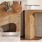 Consolle da ingresso in legno sottile Michat Cracked, colore marrone con anelli annuali, tavolo da divano, 119 cm e 160 cm, assemblaggio da 1 persona