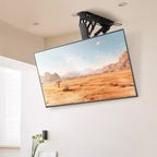 Supporto TV motorizzato nero a scomparsa per soffitto, regolabile elettricamente, per TV da 32 a 70 pollici, 1 schermo