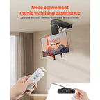 Supporto TV motorizzato nero a scomparsa per soffitto, regolabile elettricamente, per TV da 32 a 70 pollici, 1 schermo