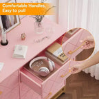 Cassettiera a 8 cassetti e porta TV Nera/Rosa/Bianca – Utente Singolo