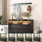 Cassettiera bianca a 6 cassetti con illuminazione a LED, singola