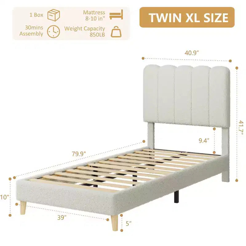 Letto a piattaforma imbottito a onda grigio/rosa/bianco per bambini, singolo/una piazza e mezza, 1 persona