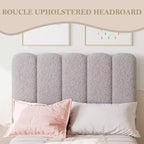 Letto a piattaforma imbottito a onda grigio/rosa/bianco per bambini, singolo/una piazza e mezza, 1 persona