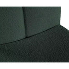 Poltrona in tessuto bouclé verde, gambe dorate, 1 posto
