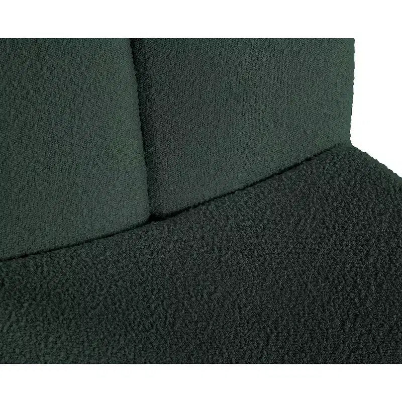 Poltrona in tessuto bouclé verde, gambe dorate, 1 posto