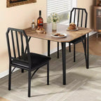 Set tavolo da pranzo quadrato grigio / colore retrò, sedie imbottite, 3 o 5 posti