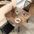Set tavolo da pranzo quadrato grigio / colore retrò, sedie imbottite, 3 o 5 posti