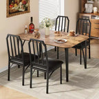 Set tavolo da pranzo quadrato grigio / colore retrò, sedie imbottite, 3 o 5 posti