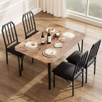 Set tavolo da pranzo quadrato grigio / colore retrò, sedie imbottite, 3 o 5 posti